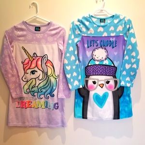 Jelli-fish Kids Two Pack Long-Sleeve Sleep Gowns, Large (10/12)